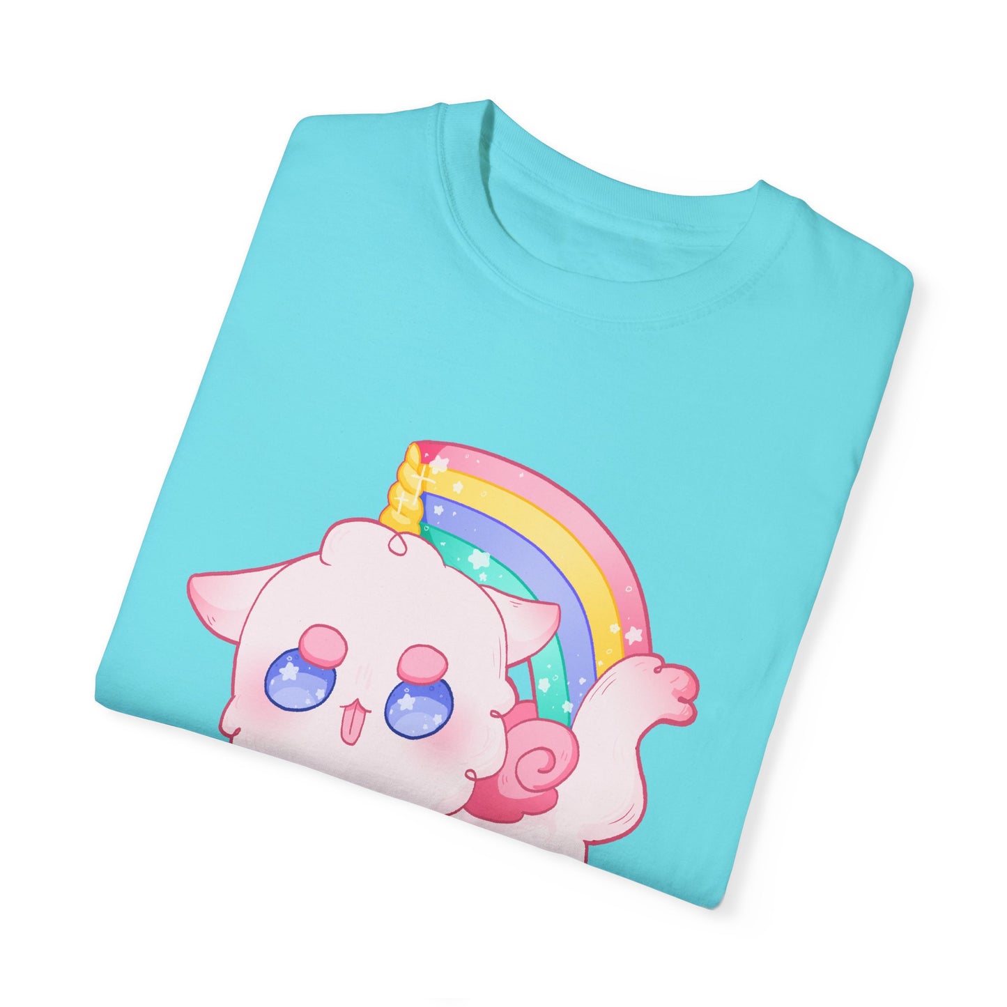 Rainbow Feral Cat Unicorn T-shirt.