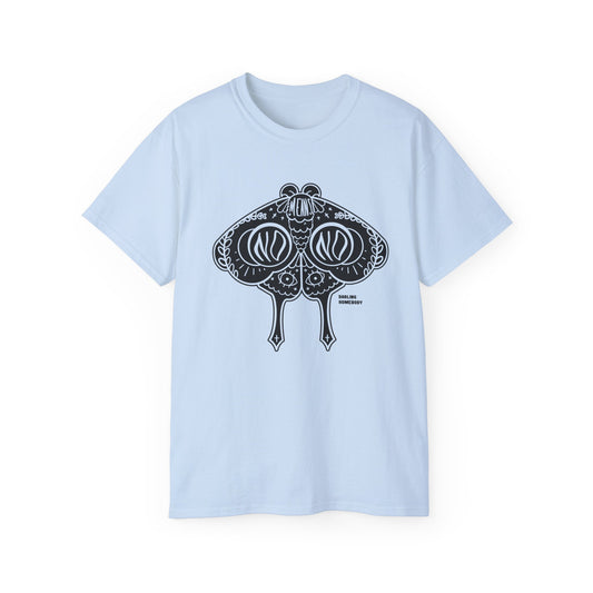Moth No Means No Black on Light Unisex Ultra Cotton Tee