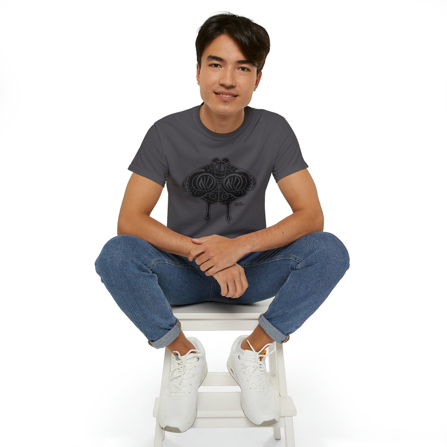 Moth No Means No Black on Light Unisex Ultra Cotton Tee