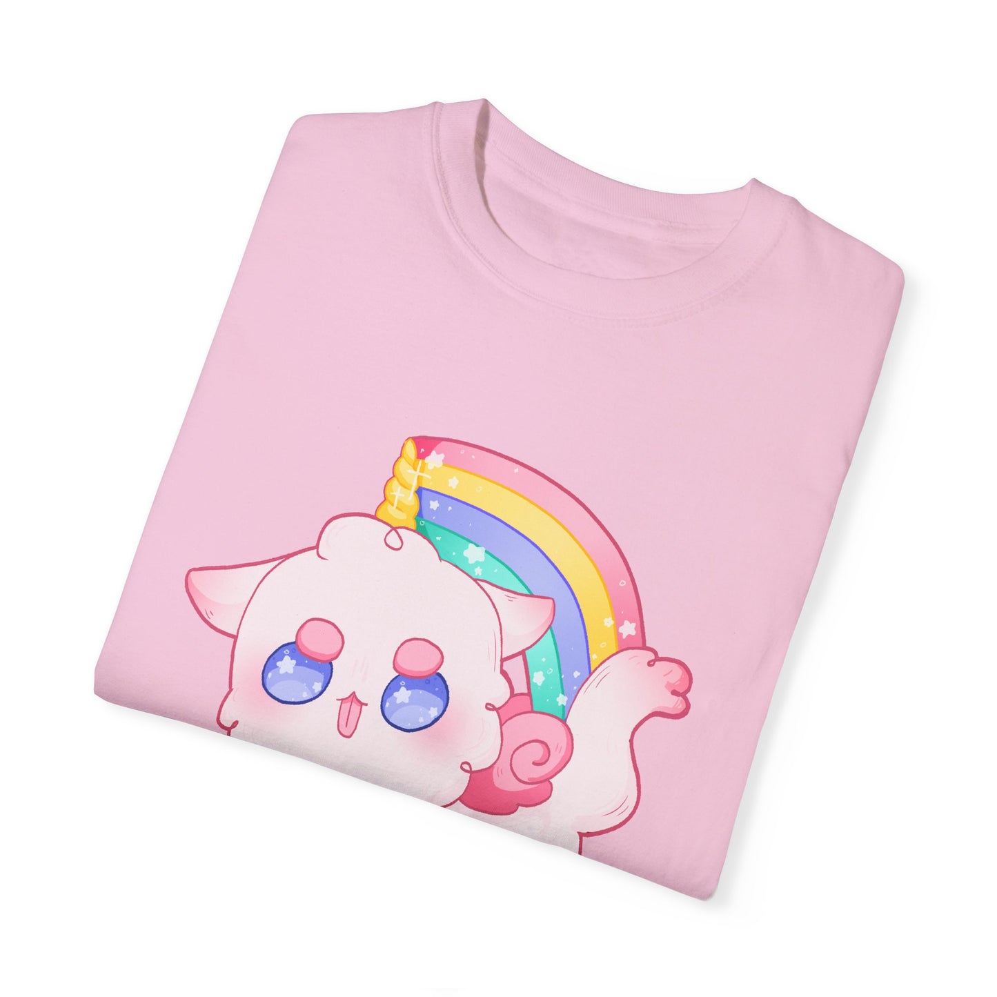 Rainbow Feral Cat Unicorn T-shirt.