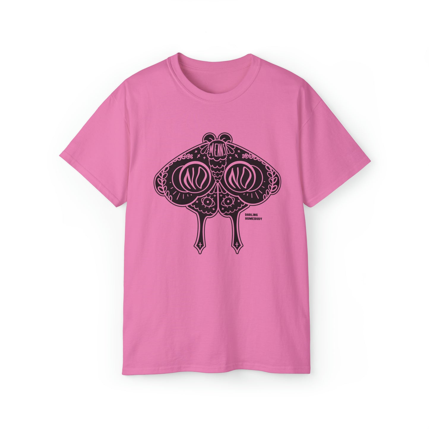 Moth No Means No Black on Light Unisex Ultra Cotton Tee