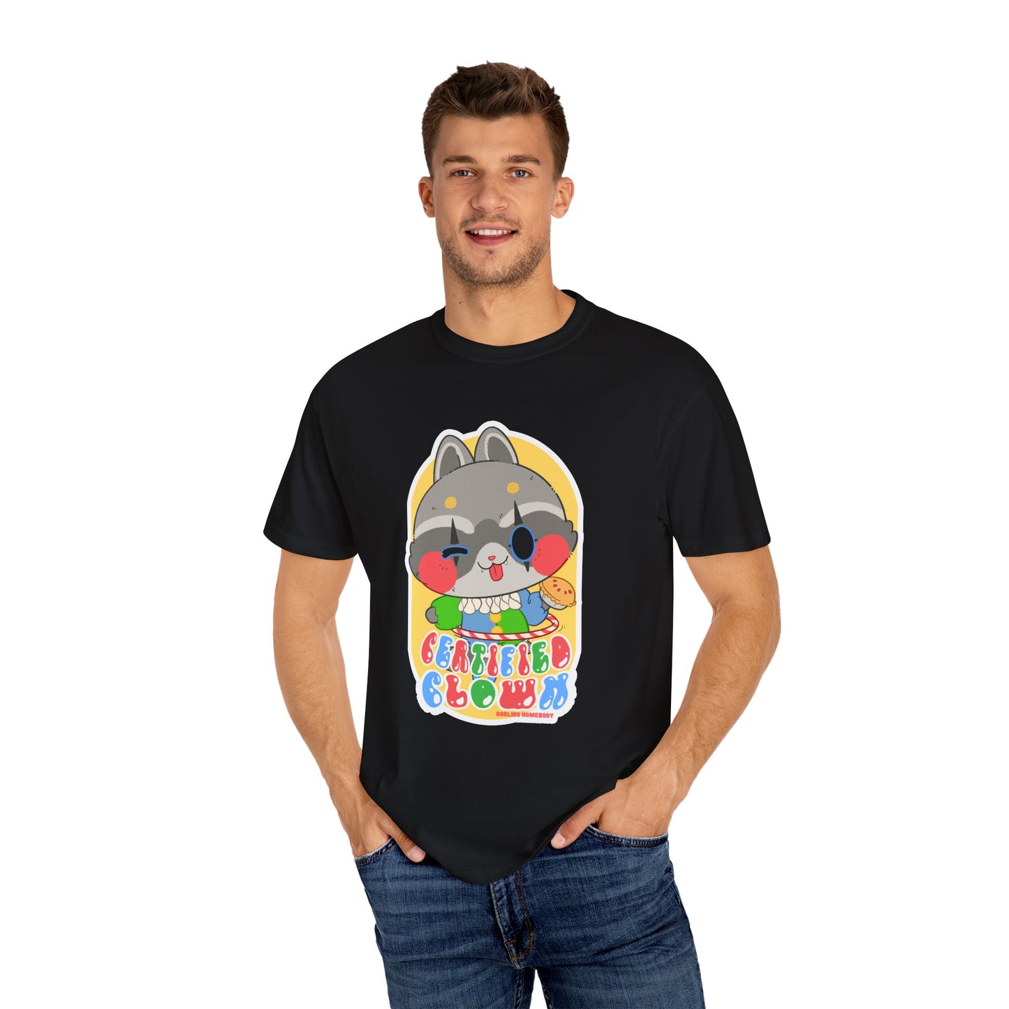 Certified Clown T-shirt. Raccoon.