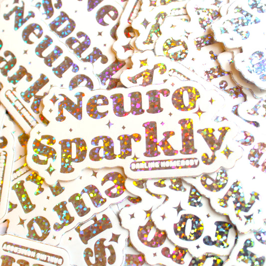 Neurosparkly Sticker. Holographic Sparkle Effect. Weatherproof. Neurodivergent Pride.