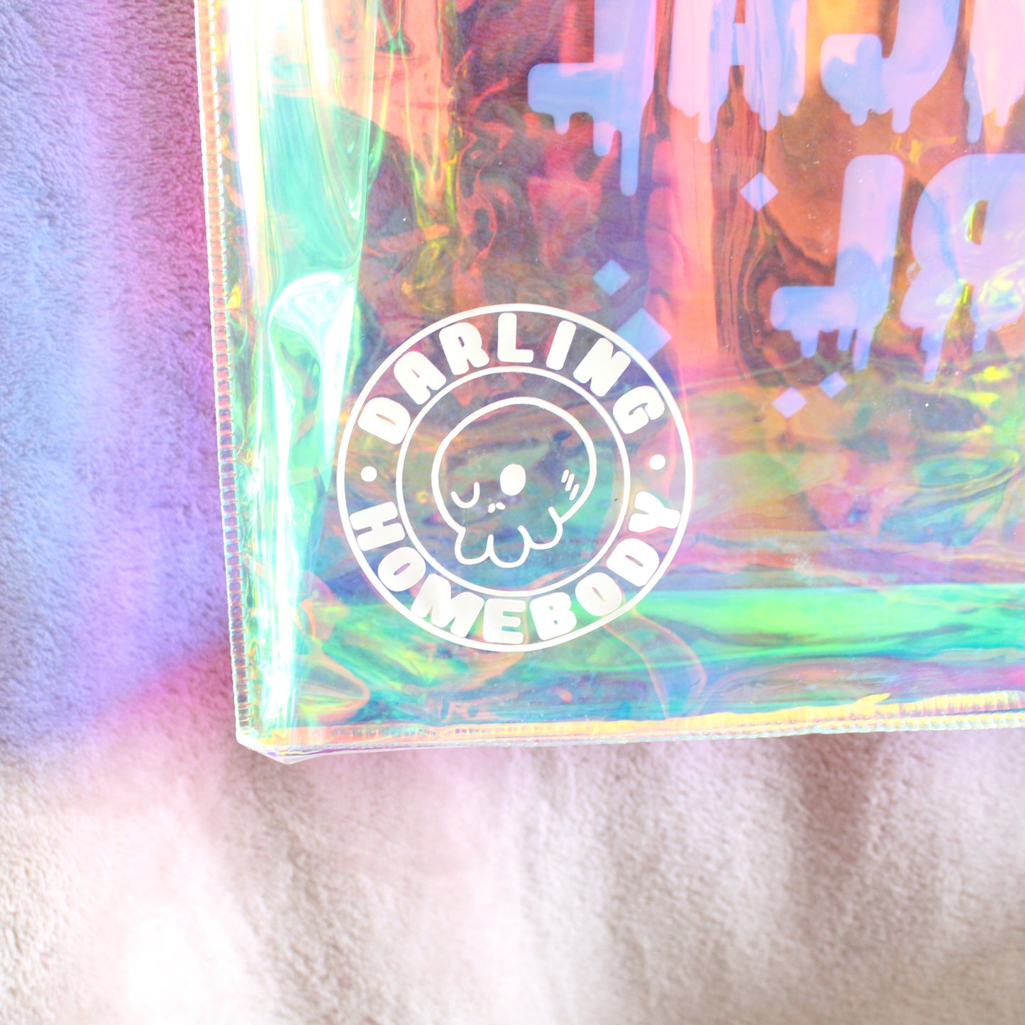 Magical Girl Holographic Tote Bag. Large Clear Rainbow Waterproof Bag.