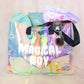 Magical Boy Holographic Tote Bag. Large Rainbow Waterproof Bag.