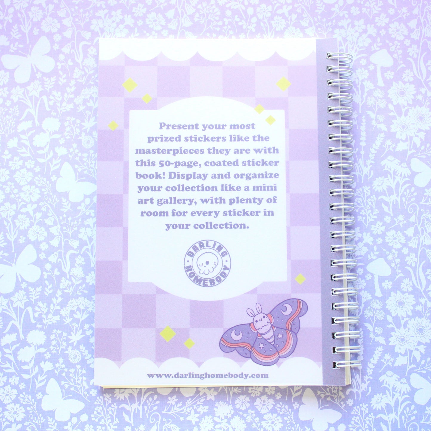 50 Page Sticker Keeper Book. Purple Axolotl Oracle. Reusable Sticker Album.