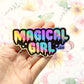 Magical Girl Silver Holographic Sticker or Magnet Weatherproof Vinyl / Shiny Rainbow / Drippy Punk Pastel Goth / Kawaii Sailor Moon