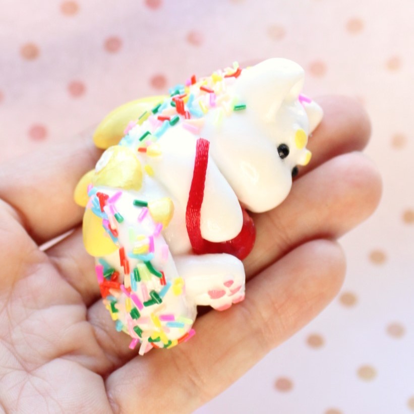 Ice Cream Mercat Figure. Yellow Variant Handmade Resin Art Toy Mini Fig. Desk Decoration Collectable. Chibi