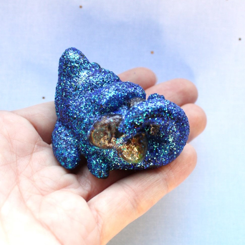 Moody Midnight Mercat Figure. Handmade Resin Art Toy Mini Fig. Desk Decoration Collectable. Chibi
