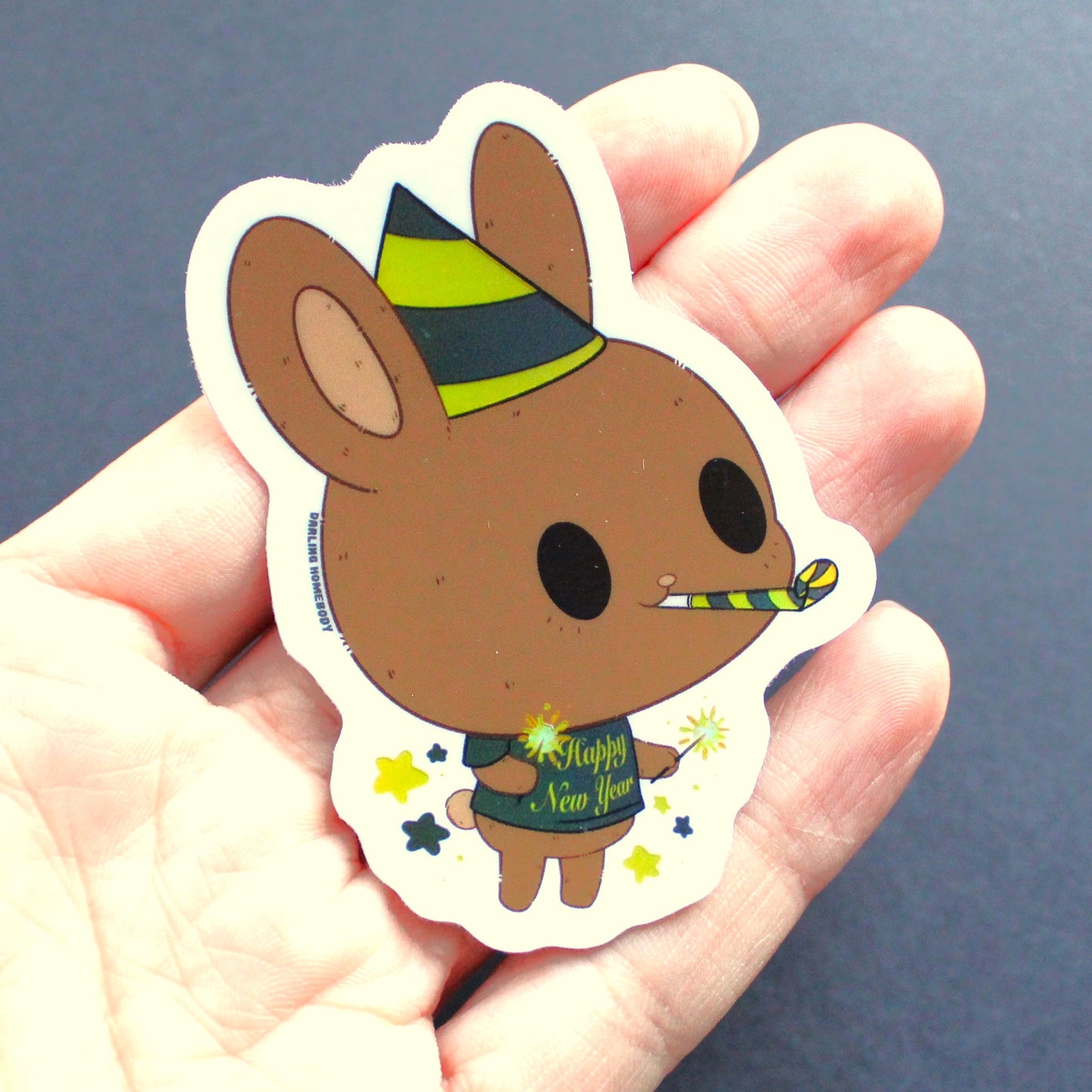 New Year Bunny 2023 Limited Edition Sticker. Holographic Detail Effect. Year of the Rabbit.