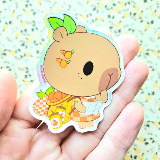 Capybara Lost 2024 Limited Edition Sticker. Rainbow Holographic Effect.
