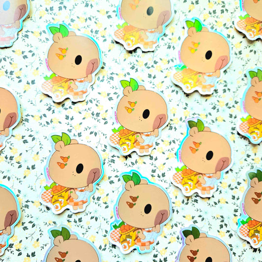 Capybara Lost 2024 Limited Edition Sticker. Rainbow Holographic Effect.