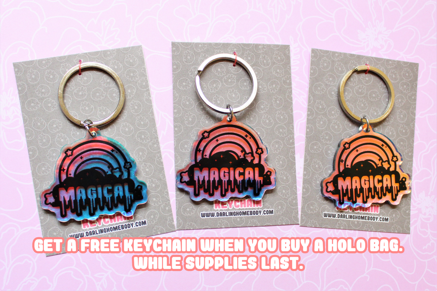 Magical Girl Holographic Tote Bag. Large Clear Rainbow Waterproof Bag.