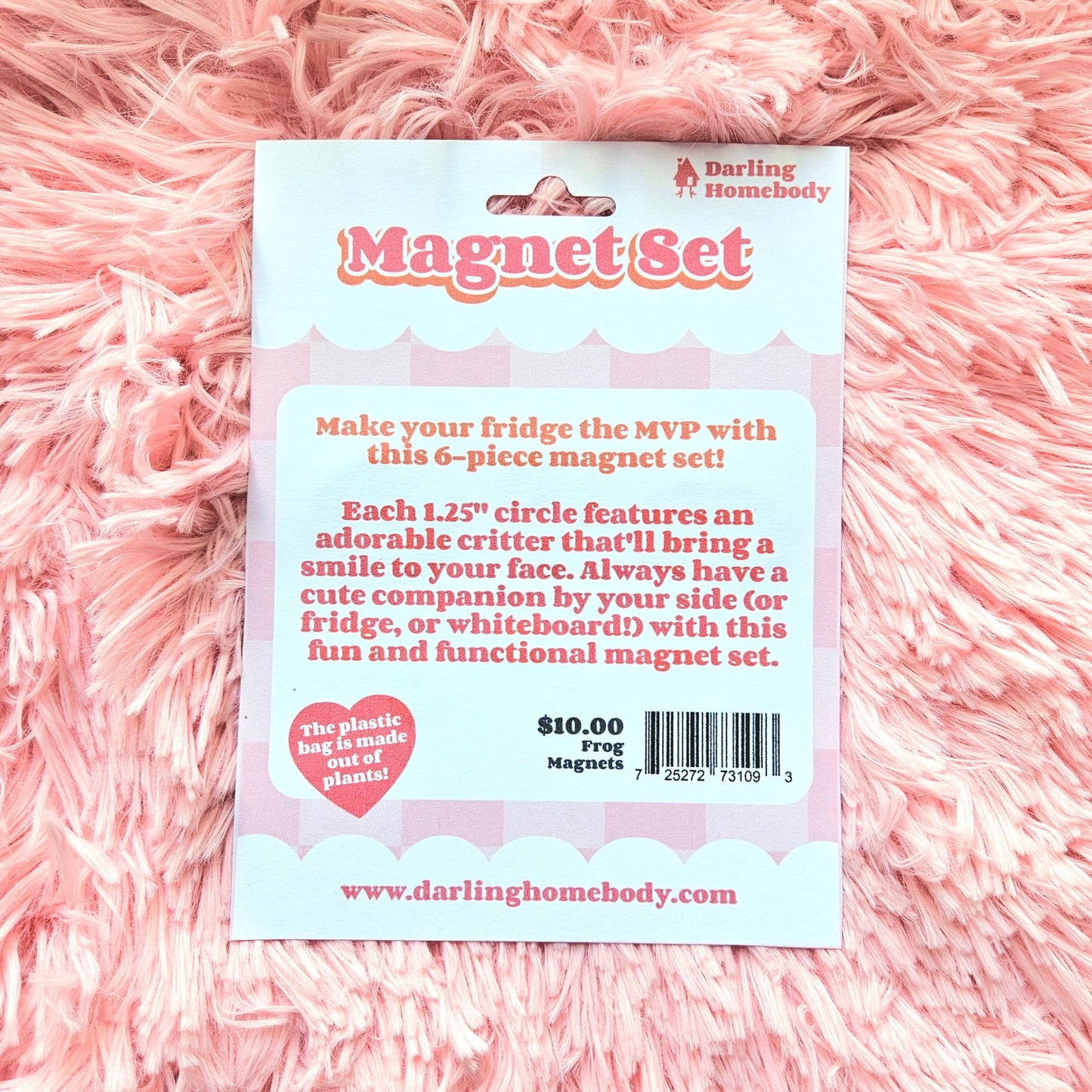 Frog Magnet Set. 6 Handmade Magnets.