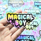 Magical Boy Holographic Sticker or Magnet. Weatherproof Vinyl Decal. Shiny Iridescent Sticker. Sailor Moon Steven Universe Madoka