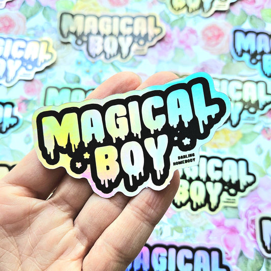 Magical Boy Holographic Sticker or Magnet. Weatherproof Vinyl Decal. Shiny Iridescent Sticker. Sailor Moon Steven Universe Madoka