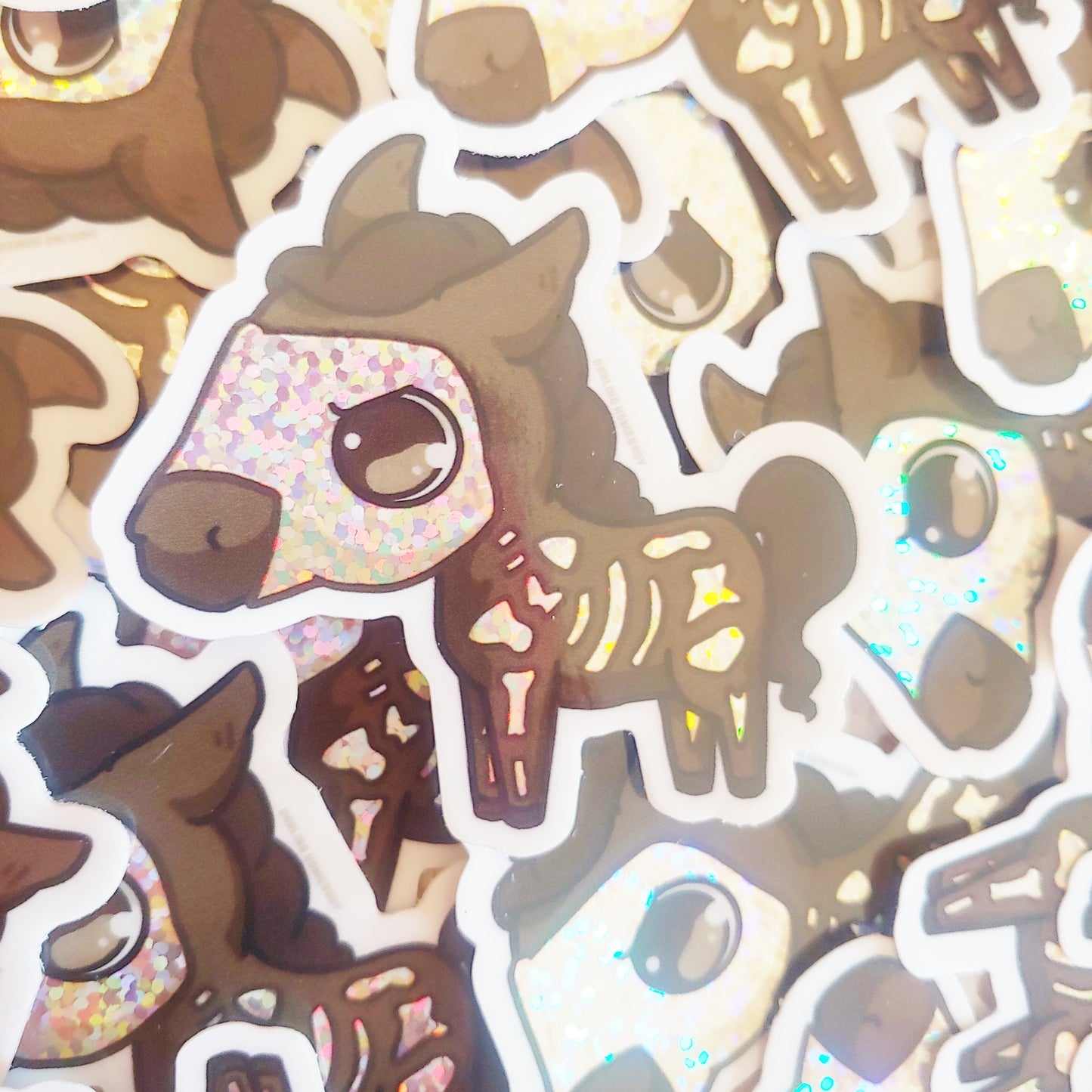 Horse Skellie October 2020 Limited Edition Sticker. Glitter Sparkle Effect. Holo Sparkle Sticker.