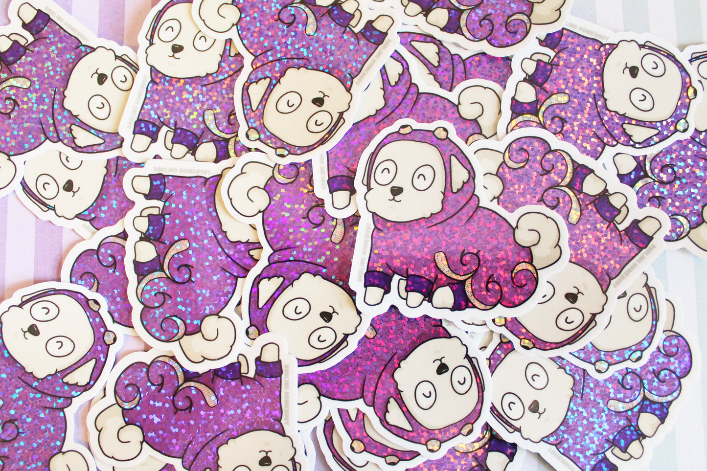 Octo Dog June 2020 Limited Edition Sticker. Glitter Sparkle Effect. Holo Sparkle Sticker.