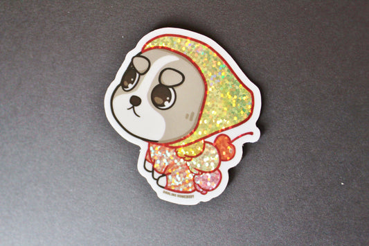 Sundae Pup August 2020 Limited Edition Sticker. Glitter Sparkle Effect. Holo Sparkle Sticker.