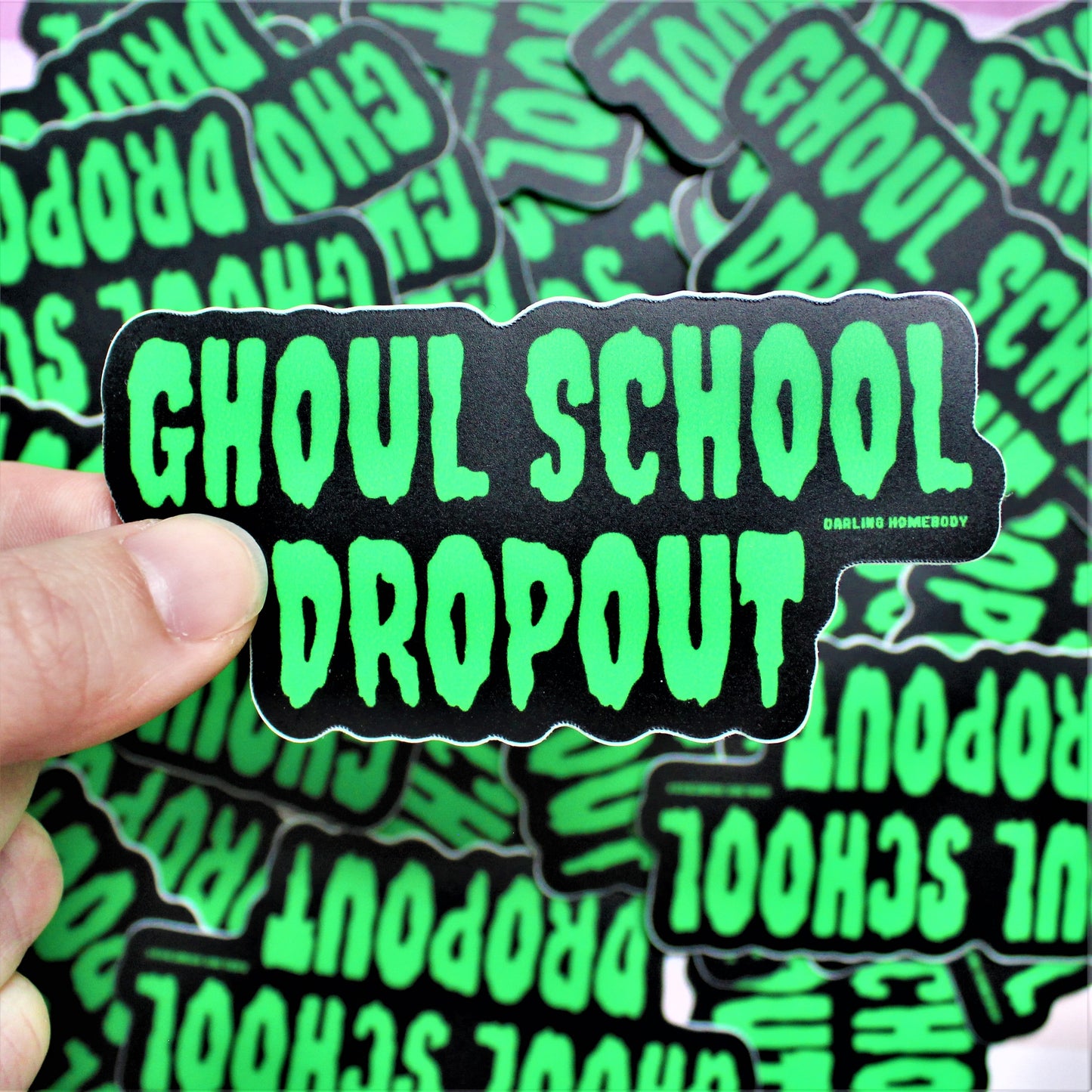 Glow in The Dark Sticker. Ghoul School Dropout Weatherproof Vinyl Decal. Ghostly Horror Decor. Scooby-Doo Monster Inspired.