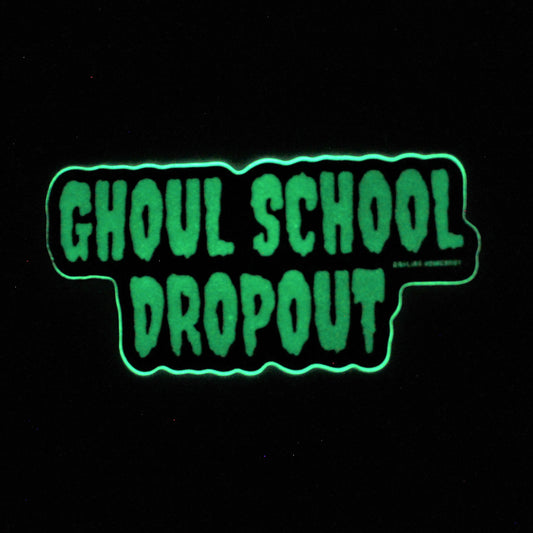 Glow in The Dark Sticker. Ghoul School Dropout Weatherproof Vinyl Decal. Ghostly Horror Decor. Scooby-Doo Monster Inspired.