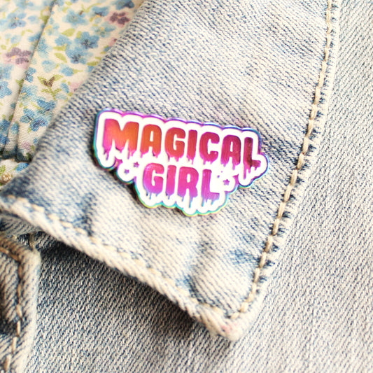 Magical Girl Rainbow Metal Enamel Pin. Drippy Lapel Pin. Kawaii Sailor Moon Gift. Cute and Creepy Aesthetic Pin. Cardcaptor Sakura. Madoka Magica.