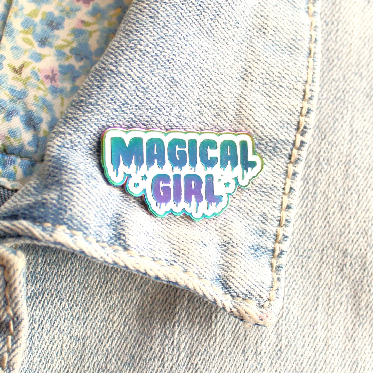 Magical Girl Rainbow Metal Enamel Pin. Drippy Lapel Pin. Kawaii Sailor Moon Gift. Cute and Creepy Aesthetic Pin. Cardcaptor Sakura. Madoka Magica.