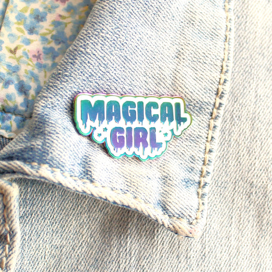 Magical Girl Rainbow Metal Enamel Pin. Drippy Lapel Pin. Kawaii Sailor Moon Gift. Cute and Creepy Aesthetic Pin. Cardcaptor Sakura. Madoka Magica.