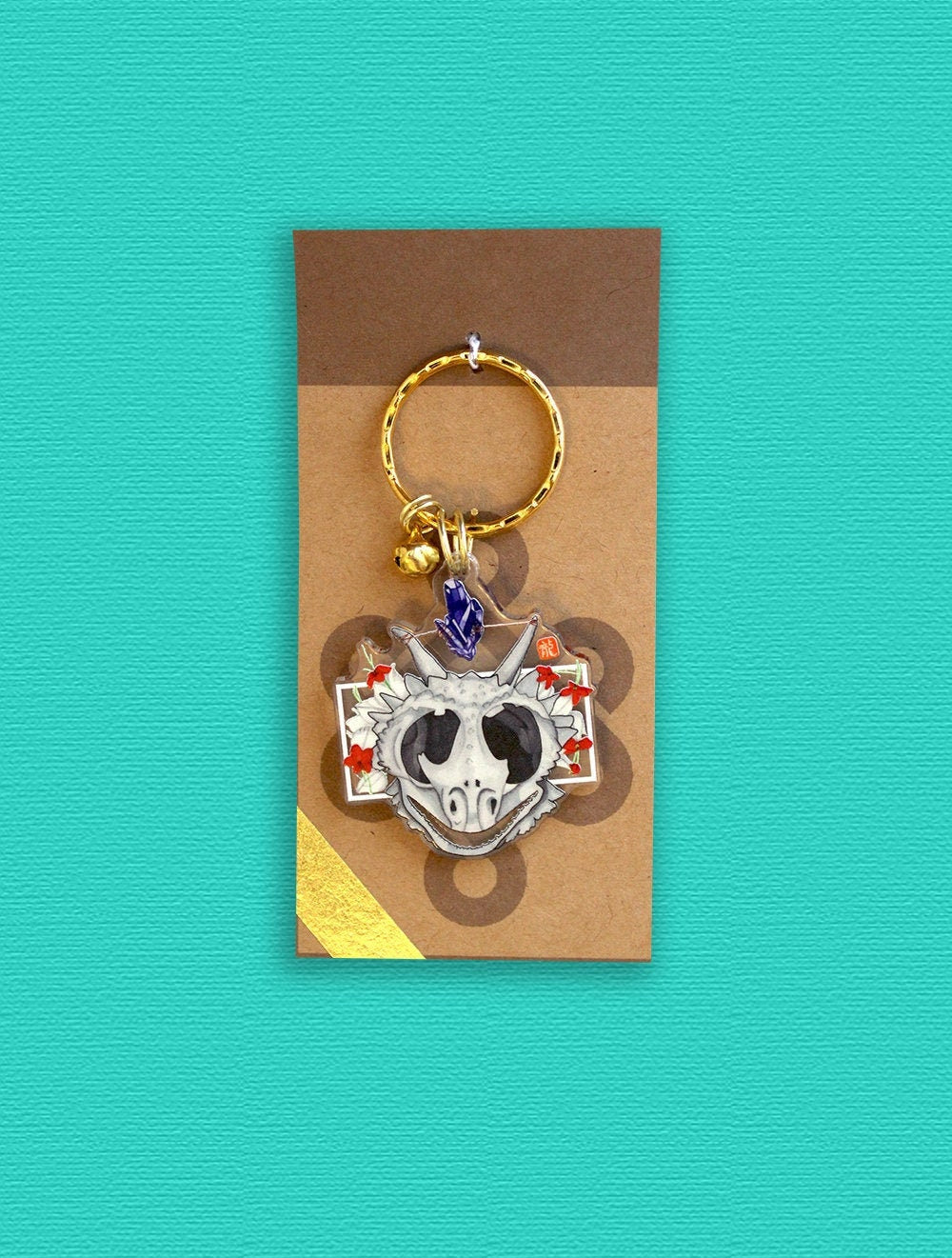 Dragon Skull Keychain. Lizards. Goth Gift Ideas. Halloween Style Jewelry.