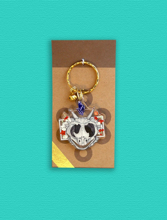 Dragon Skull Keychain. Lizards. Goth Gift Ideas. Halloween Style Jewelry.