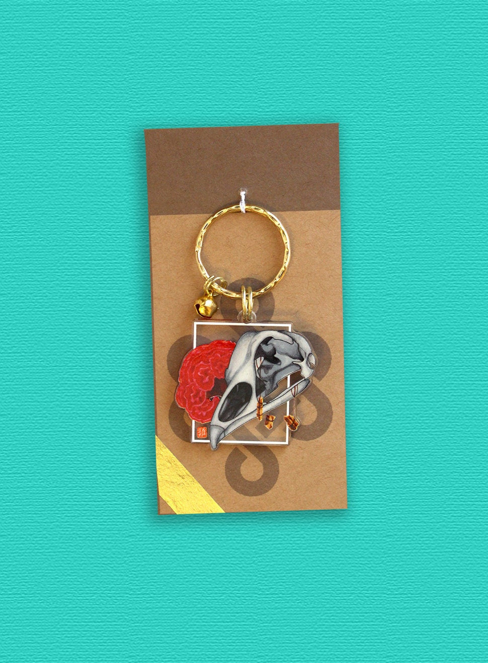Rooster Skull Keychain. Bird Skull Jewelry. Oddities. Vulture Culture Jewelry. Goth Raven Skull Earrings.