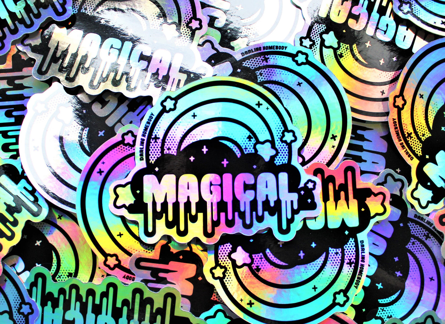 Magical Rainbow Holographic Sticker. Weatherproof Vinyl Decal. Iridescent Sticker. Sailor Moon Steven Universe Gift Nonbinary