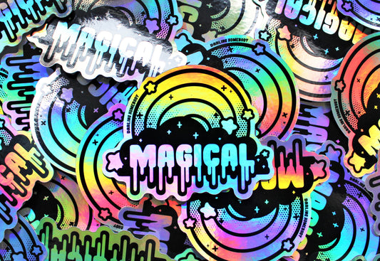 Magical Rainbow Holographic Sticker. Weatherproof Vinyl Decal. Iridescent Sticker. Sailor Moon Steven Universe Gift Nonbinary