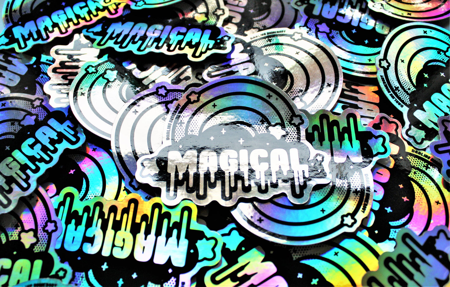 Magical Rainbow Holographic Sticker. Weatherproof Vinyl Decal. Iridescent Sticker. Sailor Moon Steven Universe Gift Nonbinary