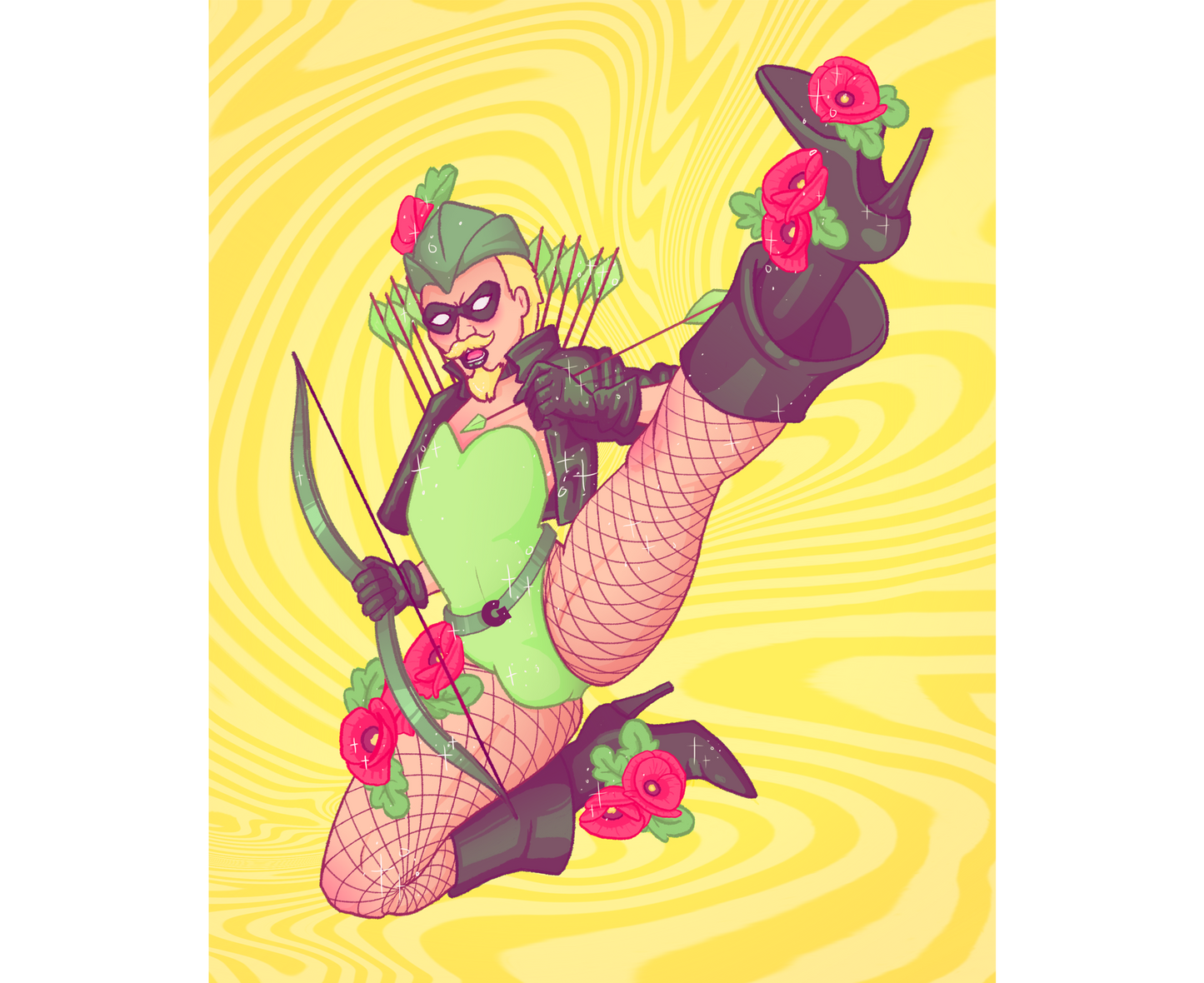 "Green Canary" 8 x 10 inch Art Print. Super Swap Series.