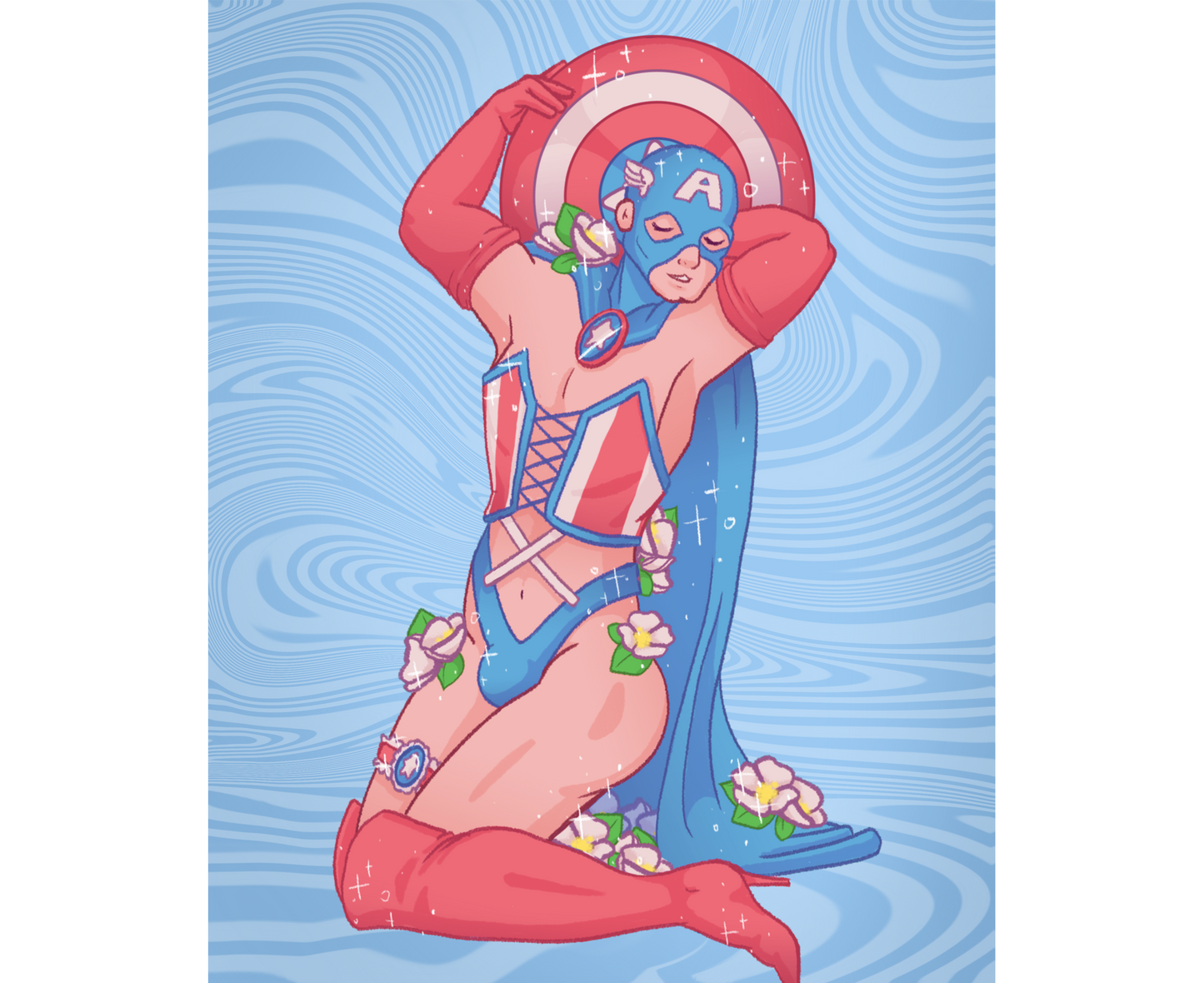 "Queen America" 8 x 10 inch Art Print. Super Swap Series.