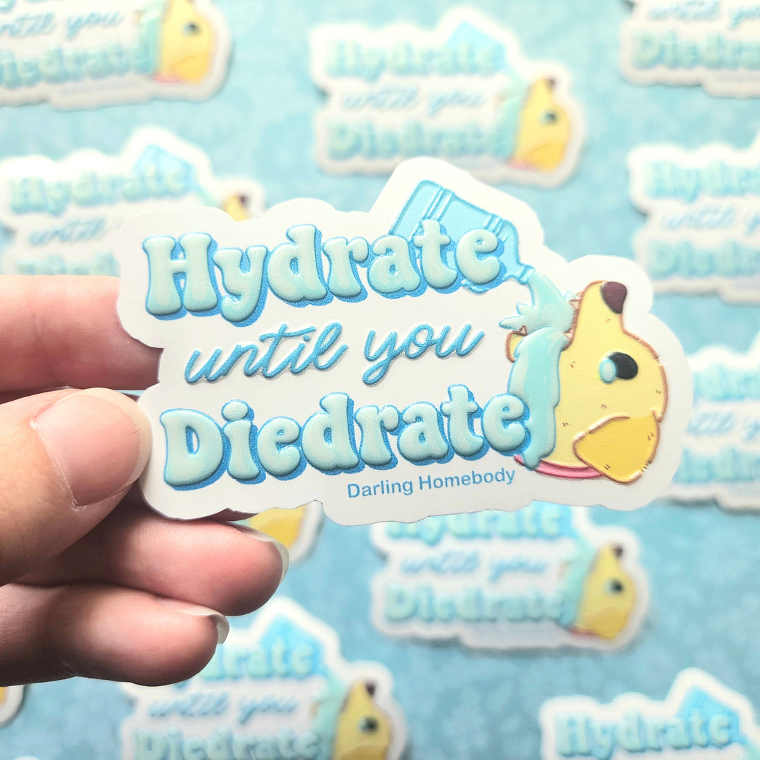 Hydrate Dog Embossed Sticker
