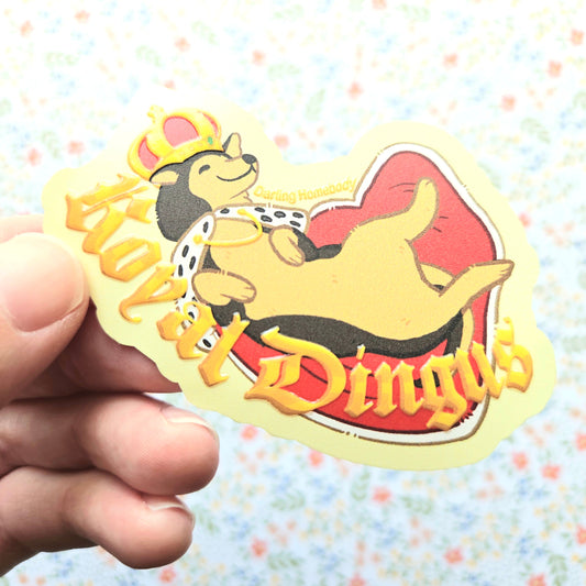 Royal Dingus Dog Embossed Sticker