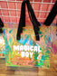 Magical Boy Holographic Tote Bag. Large Rainbow Waterproof Bag.