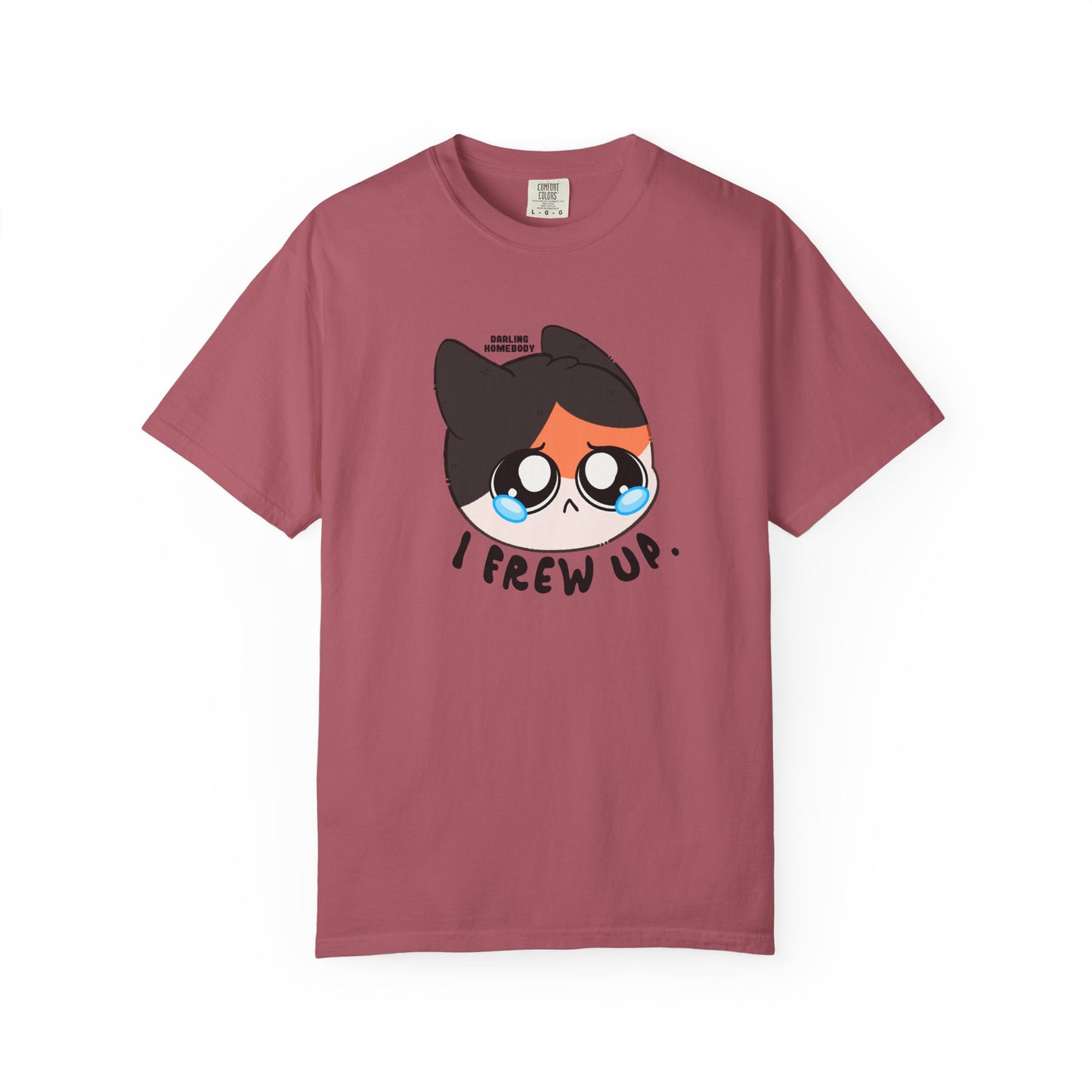 I Frew Up T-shirt. Calico Cat Shirt. Tummy Ache.