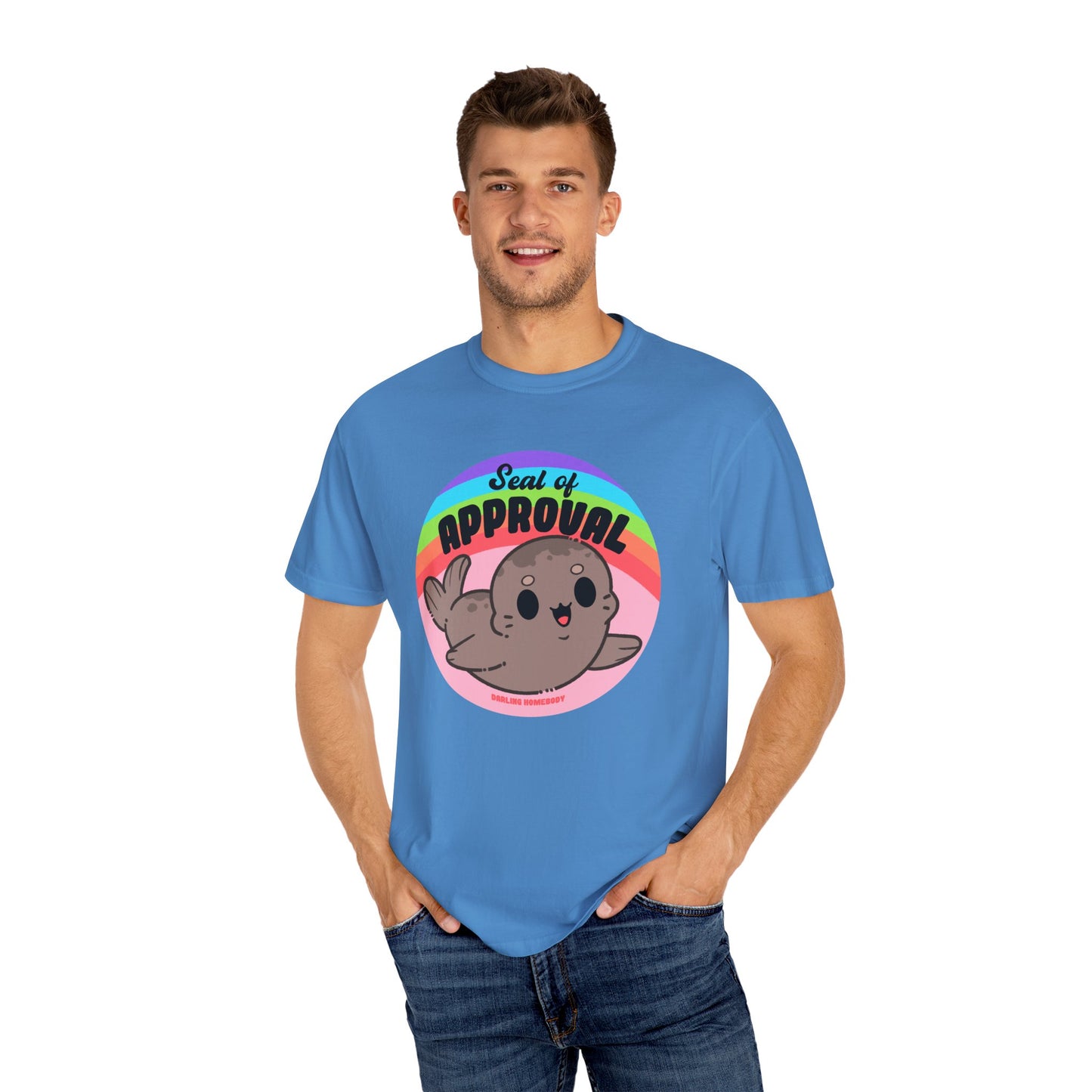 Seal of Approval T-shirt. Cute Rainbow Seal.