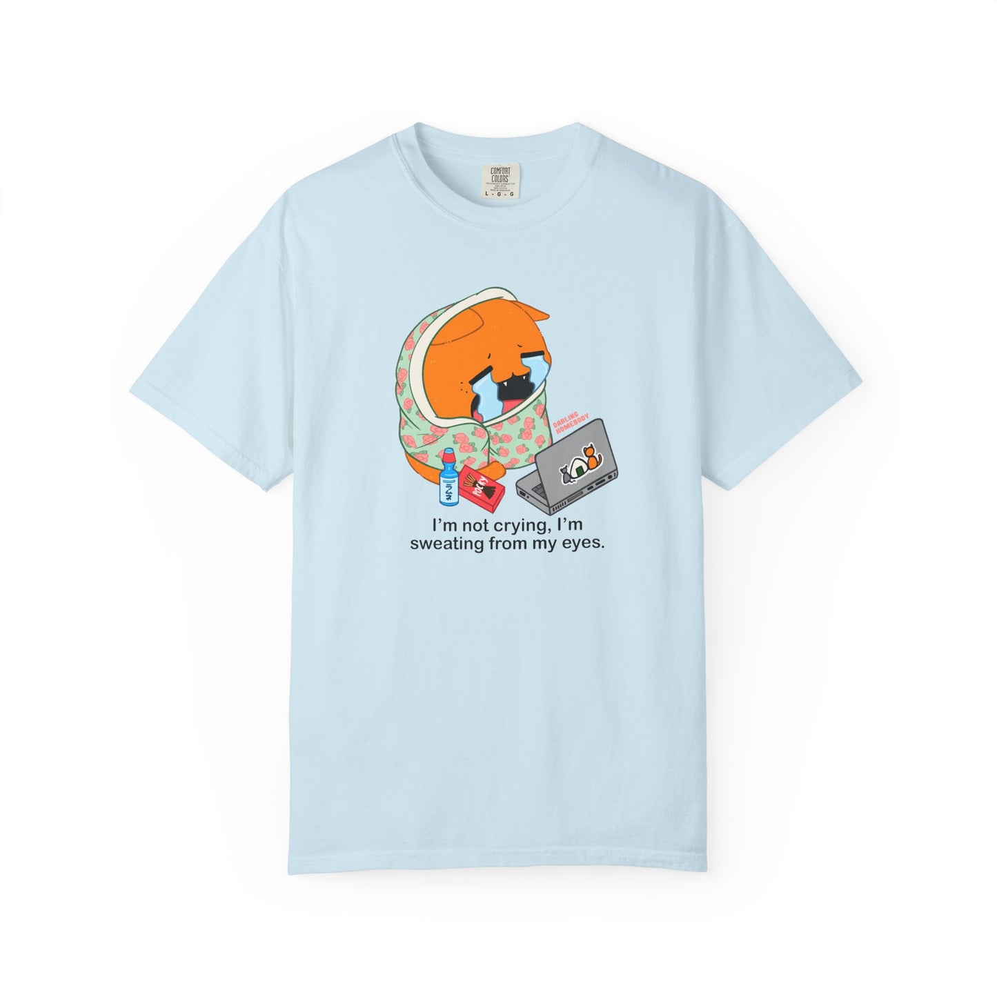 I’m Not Crying T-shirt. Orange Cat Watching Anime Shirt.