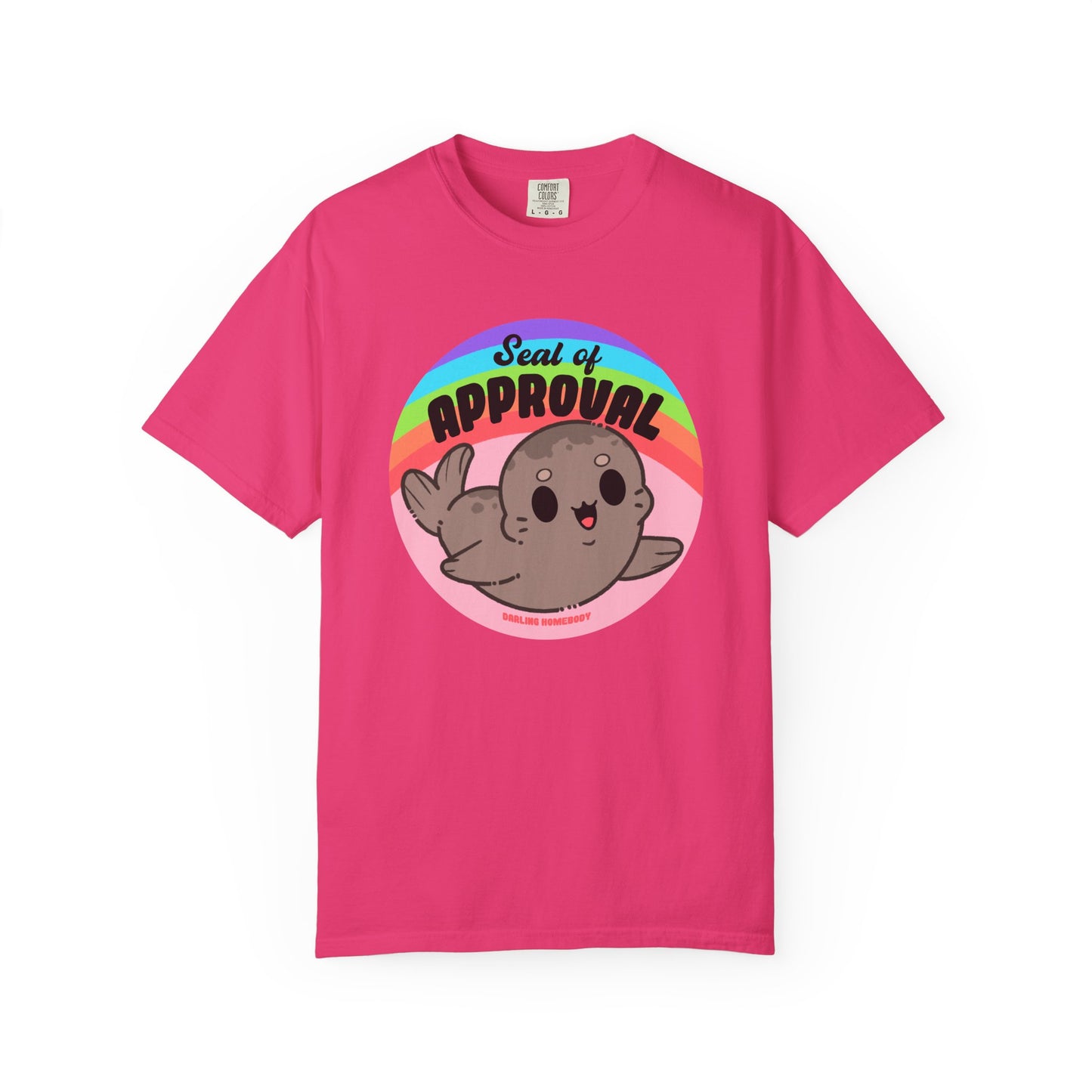 Seal of Approval T-shirt. Cute Rainbow Seal.