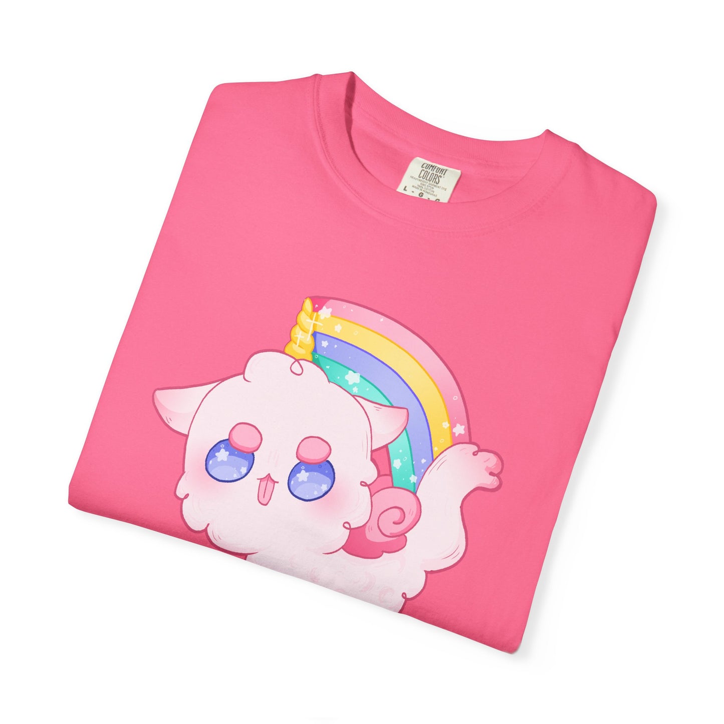 Rainbow Feral Cat Unicorn T-shirt.
