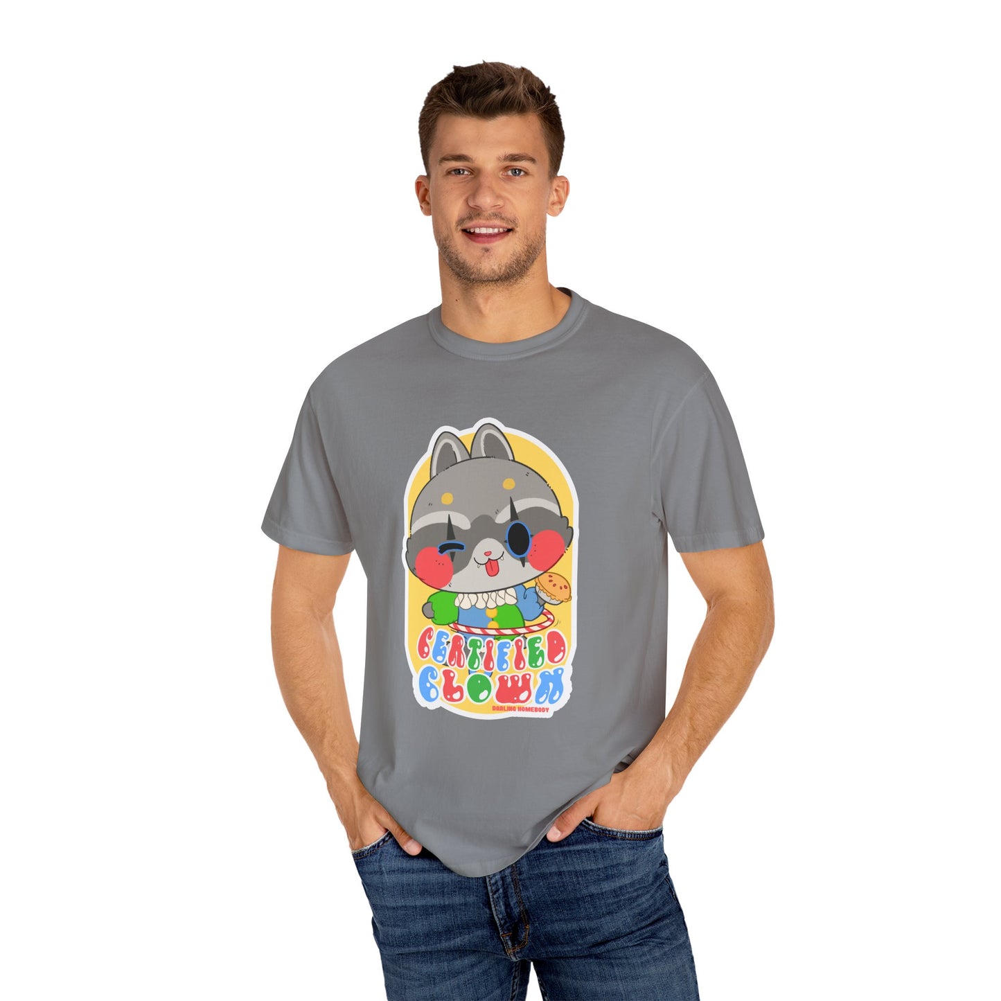 Certified Clown T-shirt. Raccoon.
