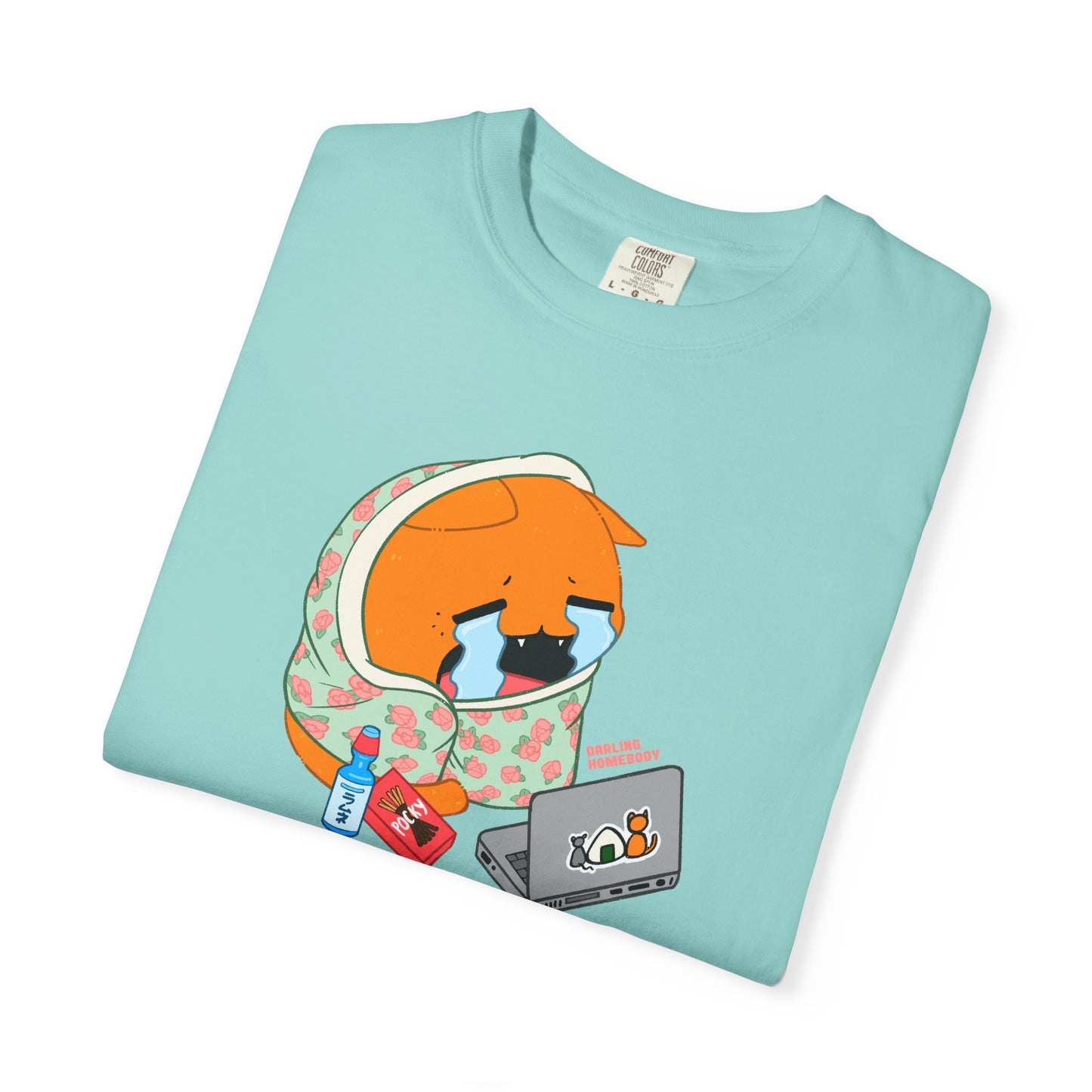 I’m Not Crying T-shirt. Orange Cat Watching Anime Shirt.