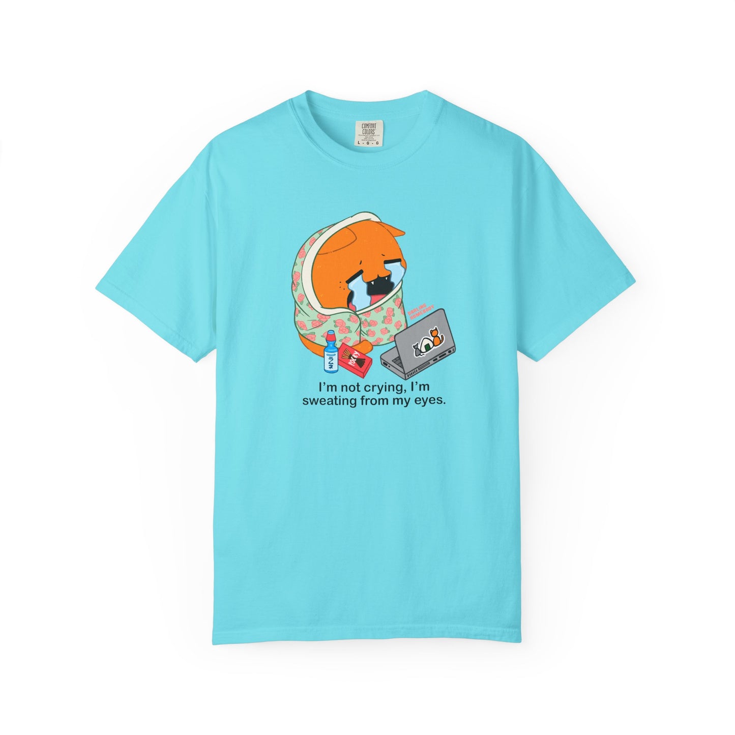 I’m Not Crying T-shirt. Orange Cat Watching Anime Shirt.