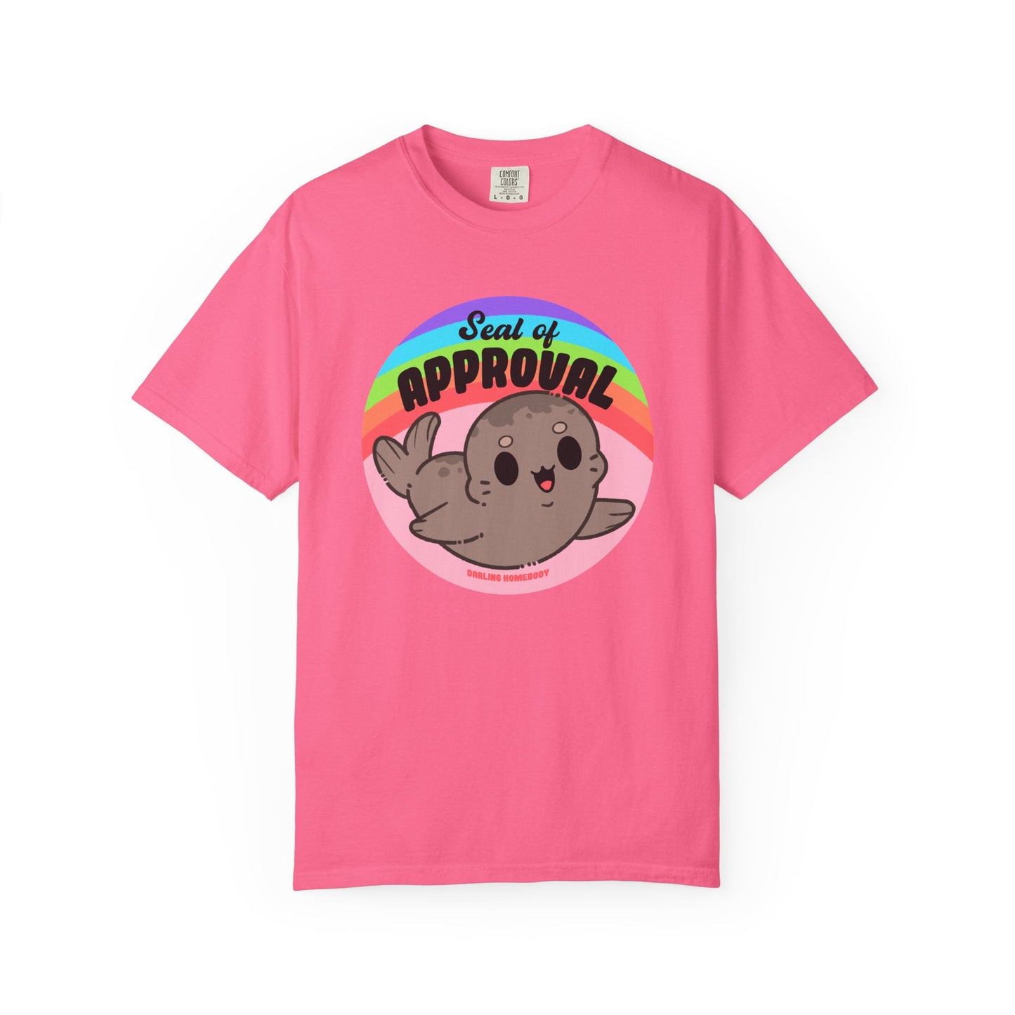 Seal of Approval T-shirt. Cute Rainbow Seal.