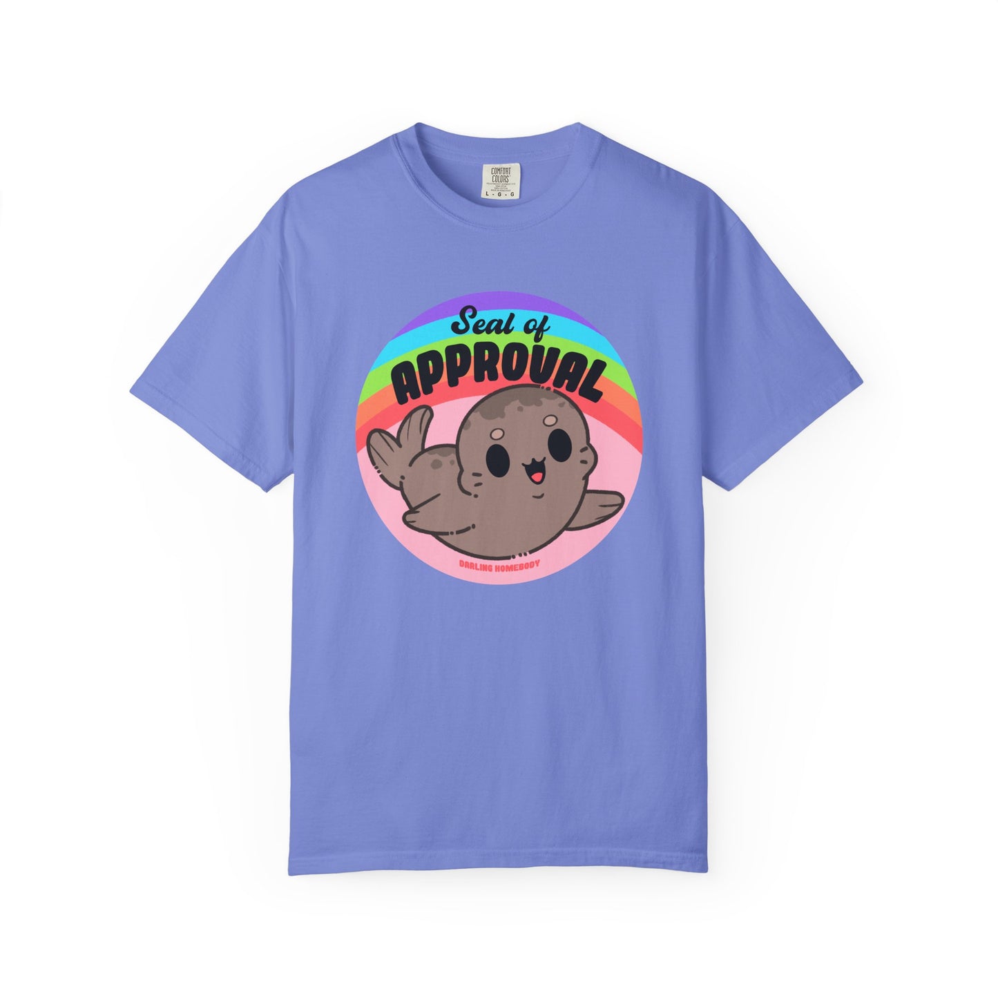 Seal of Approval T-shirt. Cute Rainbow Seal.