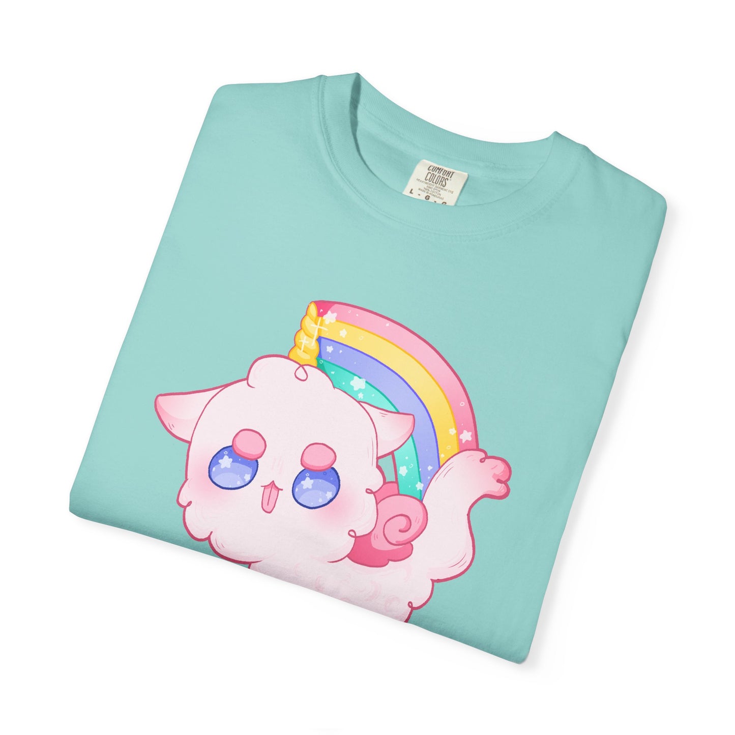Rainbow Feral Cat Unicorn T-shirt.